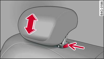 Rear seat: Adjusting head restraint